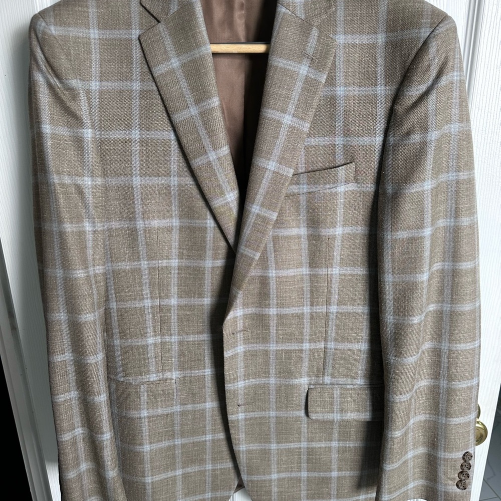 Men's Tan Plaid Blazer
